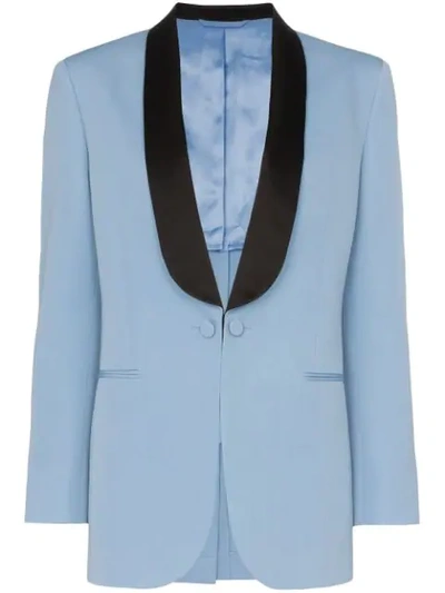 Calvin Klein 205w39nyc Silk-satin Lapel Wool Tuxedo Jacket In 976 Blue
