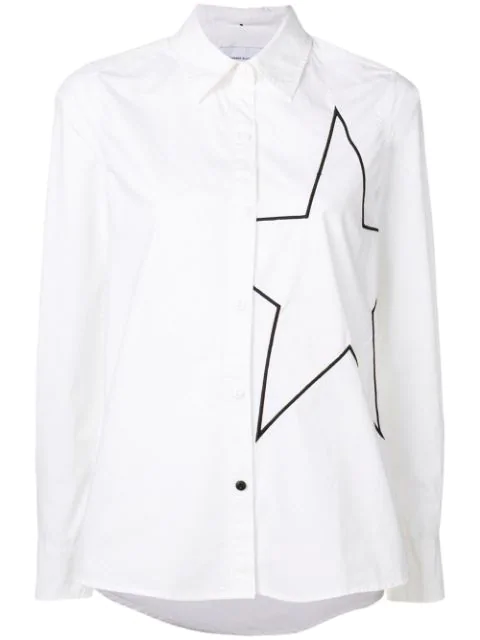 Current Elliott Star Embroidered Shirt In White