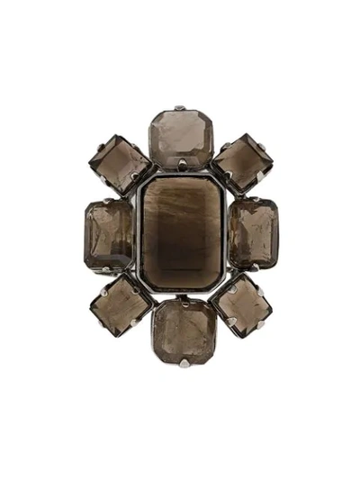 Goossens Stones Brooch In Brown
