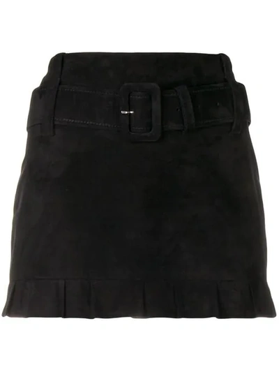 Prada Belted Midi Skirt In Black