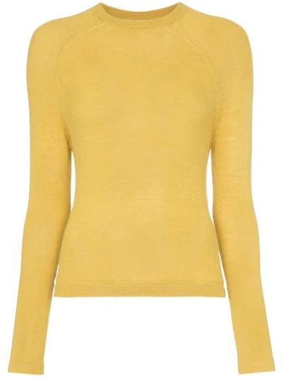 Carcel Crew Neck Alpaca Wool Sweater In Yellow