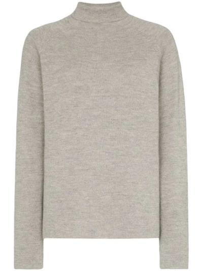 Carcel Milano Alpaca Wool Turtleneck Sweater In Grey