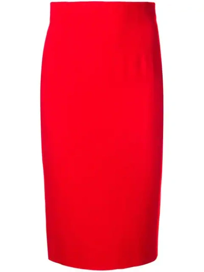 Alexander Mcqueen Pencil Skirt In Red