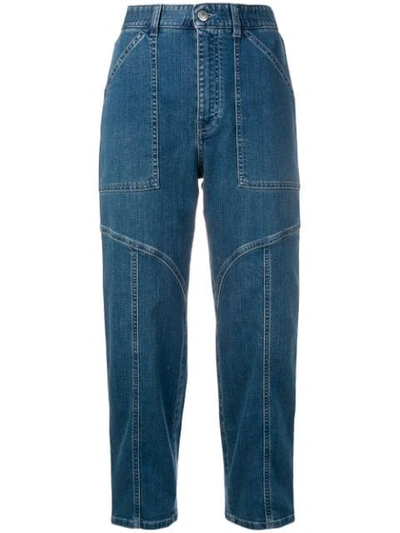 Stella Mccartney Panelled Cropped Jeans In Blue