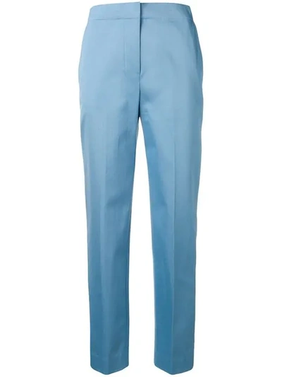 Theory Tailored Cropped Trousers In Blue