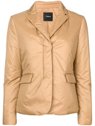 Theory Padded Fitted Jacket In Neutrals