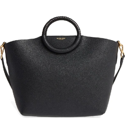 Michael Kors Skorpios Leather Market Bag - Black In Black/gold