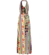Etro Patchwork Belted Maxi Dress In Purple