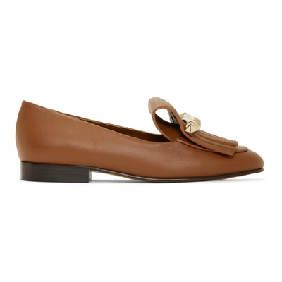 Valentino Garavani Valentino Brown  Uptown Fringe Loafers