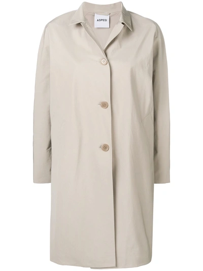 Aspesi Single-breasted Coat In Neutrals