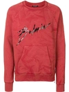 Balmain Signature Print Sweatshirt In Red