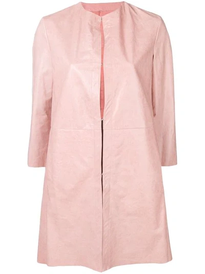 Drome Leather Overcoat In Pink