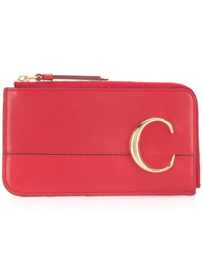 Chloé C Logo Purse - Red