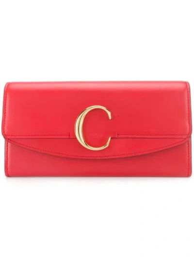 Chloé C Long Wallet In Red