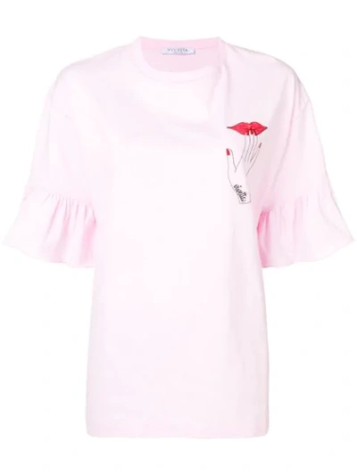 Vivetta Hand Print Oversized T-shirt In Pink