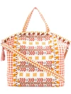 Dodo Bar Or Oana Gingham-jacquard Cotton Beach Bag In Rust