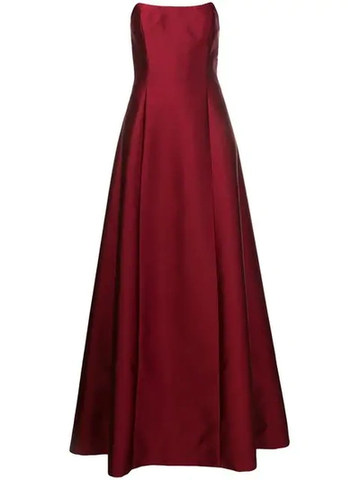 Alberta Ferretti Long Evening Dress In Red