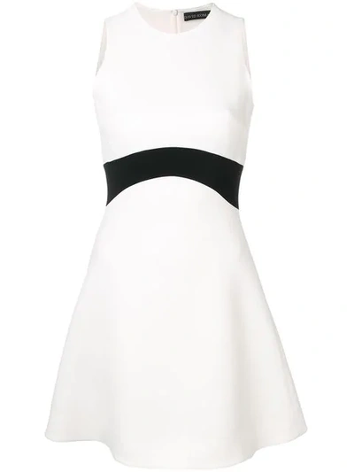 David Koma Contrast Waistband Short Dress In White