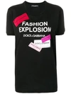 Dolce & Gabbana Fashion Explosion Patchwork Logo Tee In Black