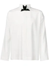 Issey Miyake Pleats Please By  Contrast Collar Shirt - White