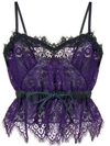 Sacai Eyelash Lace Camisole In Purple
