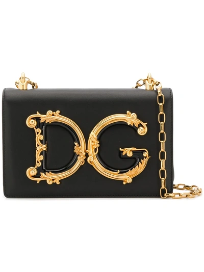 Dolce & Gabbana Dg Baroque Plaque Crossbody - Black