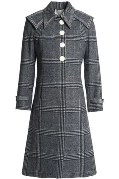 Marco De Vincenzo Woman Prince Of Wales Checked Wool Coat Gray