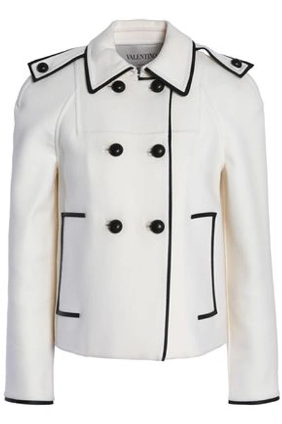 Valentino Woman Double-breasted Wool-blend Felt Jacket Ivory