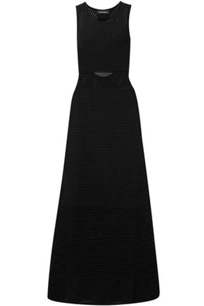 Tabula Rasa Ottoman Cutout Open-knit Maxi Dress In Black