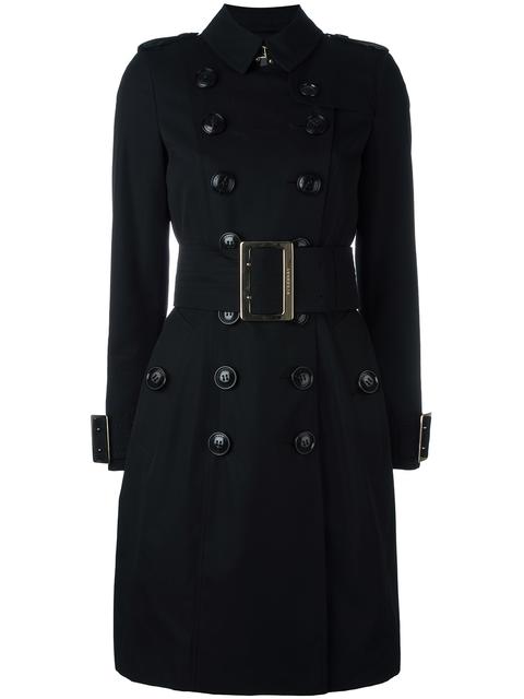 Burberry Belted Trench Coat In Black | ModeSens