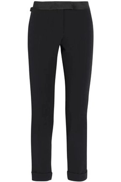 Tom Ford Woman Satin-trimmed Crepe Tapered Pants Black