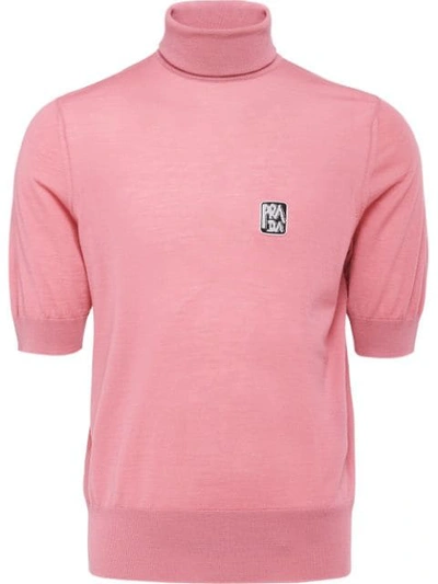 Prada Knit Turtleneck Sweater In Pink