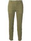 Nili Lotan Side Stripe Slim Trousers In Green