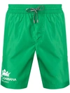 Dolce & Gabbana Logo Swimming Shorts In Green