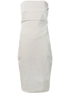 Rick Owens Fitted Strapless Dress In Grey