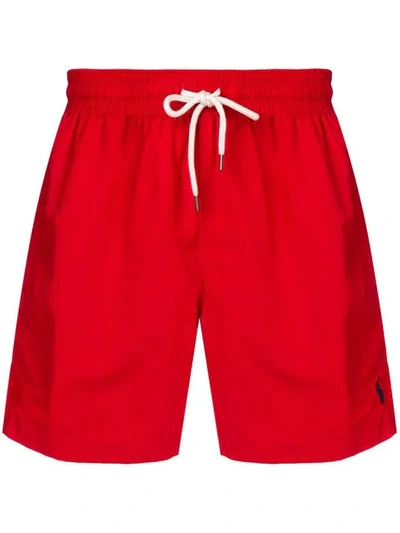 Polo Ralph Lauren Drawstring Waist Swim Shorts In Red