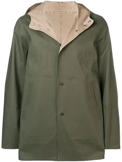 Herno Reversible Hooded Coat In Green