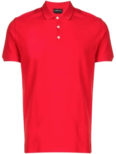 Emporio Armani Klassisches Poloshirt In Red