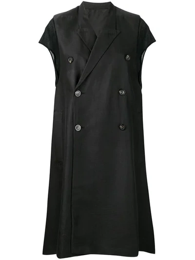 Rick Owens Oversized Trench Coat In Black