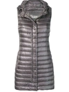 Herno Mid-length Padded Vest In Grey