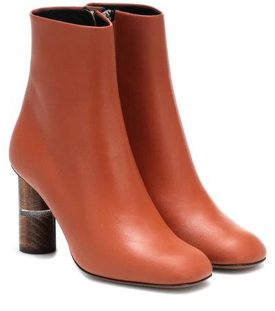 Neous Tan Clowesia 80 Leather Ankle Boots In Red