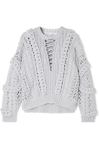 Iro Fresh Cable-knit Cotton-blend Sweater In Light Gray