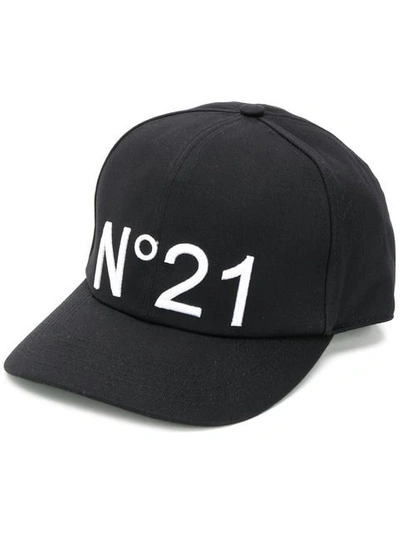N°21 Logo Embroidered Cap In Black