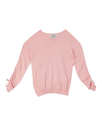 Autumn Cashmere Ruched Sleeve Top In Pink