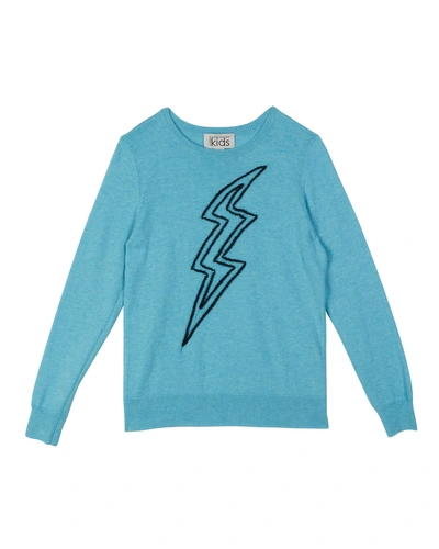 Autumn Cashmere Lightning Bolt Embroidery Top In Blue