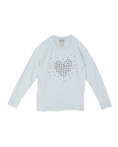 Autumn Cashmere Studded Heart Raglan Top In Blue