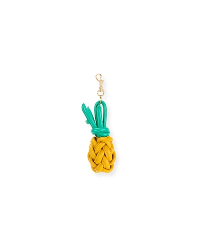 Anya Hindmarch Knotted Leather Pineapple Charm In Yellow (yellow)