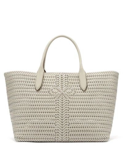 Anya Hindmarch The Neeson Large Woven Leather Tote Bag In White