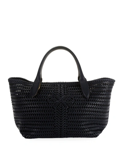 Anya Hindmarch The Neeson Woven Leather Tote Bag In Blue