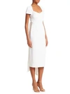 Stella Mccartney Amal Stretch Cady Cap Sleeve Dress In Snow